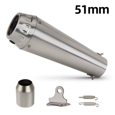 Wrigley muffler back pressure tail | Motorcycle exhaust pipe - stainless-steel-titanium-color-51mm-no-welding-lugs