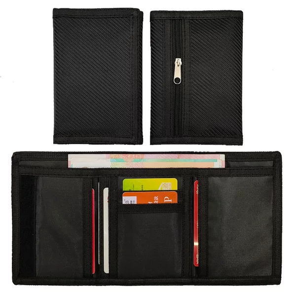 European and American Style Folding Men's Wallet, Bank Card Storage Zipper Bag, Long Style, 70% off Gift Zipper Pouch, Ticket Holder