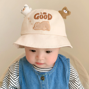 Baby hat spring and autumn thin summer male and child sun hat baby female basin hat girl cute super cute fisherman hat