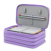 72孔笔袋绘画收纳文具盒 纯色方形素描彩铅填色文具铅笔袋