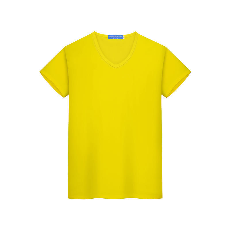 200克莫代尔棉T恤V领短袖空白男装广告文化衫衣服工作服批发厂家