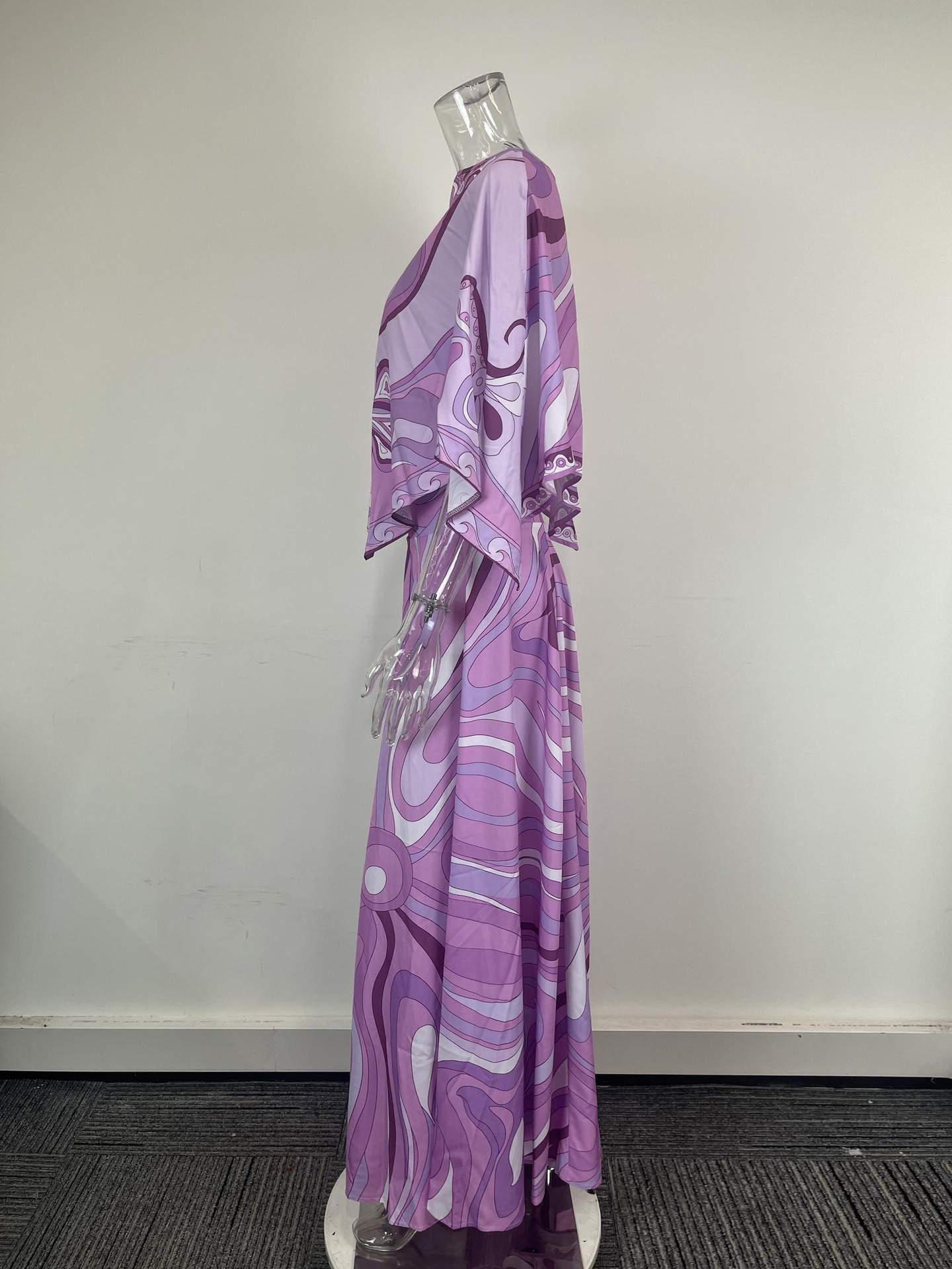 2026 Spring New European And American Cross-Border Women's Fashion Casual Color-Block Print Loose Long Skirt Two-Piece_ecoleips.com