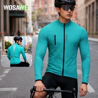 WOSAWE春秋季男款自行车骑行长袖防风防泼水外套风衣夹克骑行服