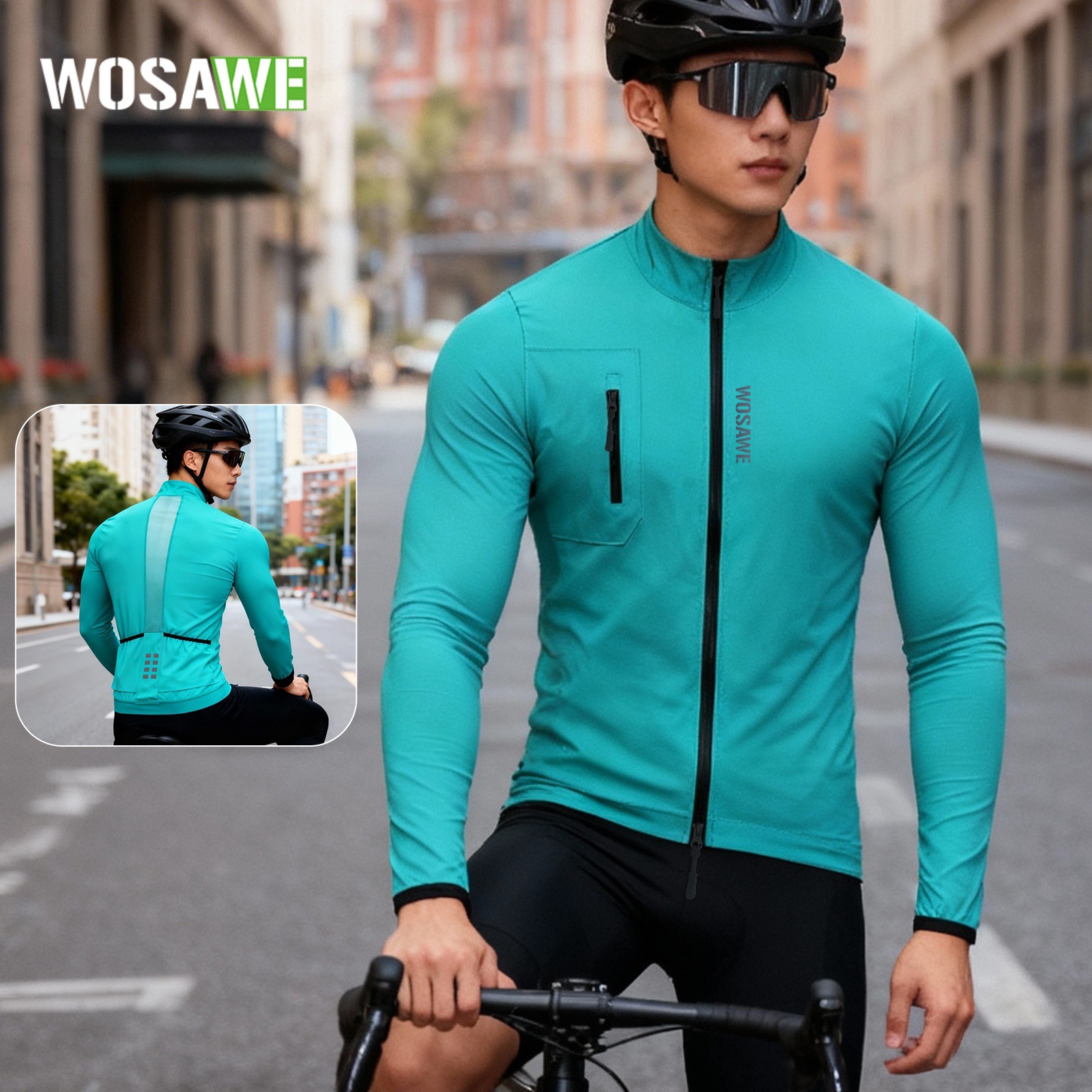 WOSAWE spring and autumn men's cycling long-sleeved windproof waterproof jacket windbreaker jacket cycling clothes
