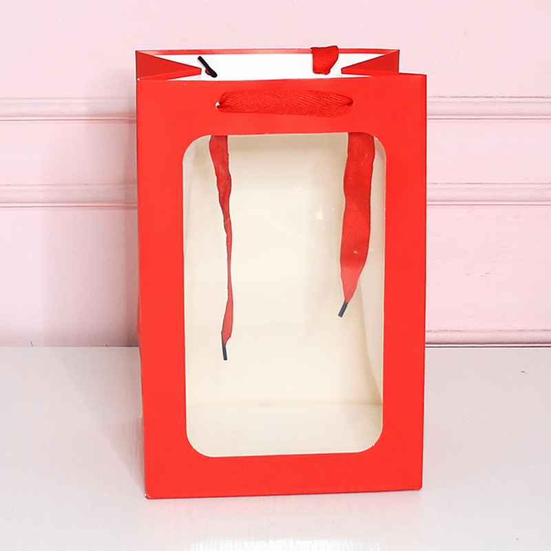 Día de San Valentín ventana bolsa de regalo ventana bolso transparente ramo de flores bolsa de embalaje bolsa de regalo de Navidad