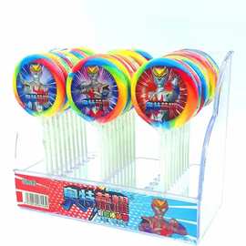 奥特荣耀猪猪侠正版授权30g超级棒棒糖波板糖创意卡通零食30支/盒