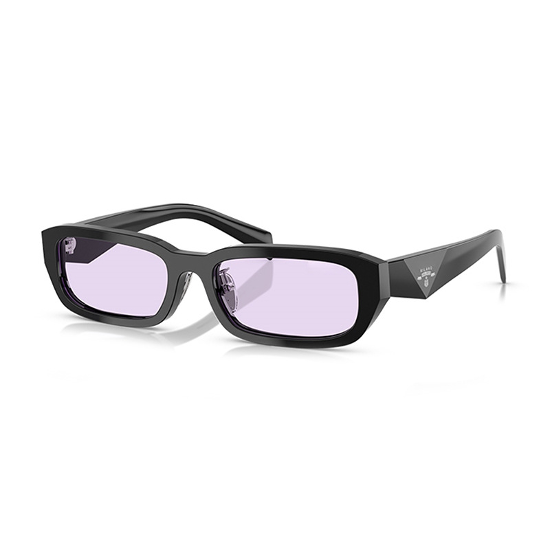 Prada Symbole Rectangle-Frame Acetate Sunglasses Black Violet (PR 06YS)