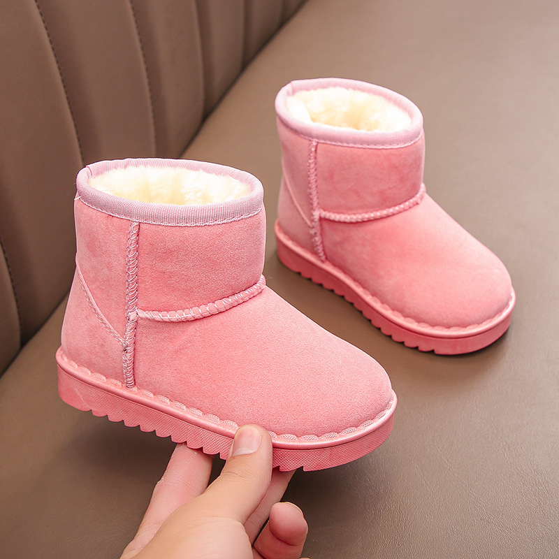 Doposci per bambini per ragazzi e ragazze nell'inverno 2023 nuovo set di stivaletti corti, scarpe in cotone scamosciato, isolamento in peluche_voghion.com