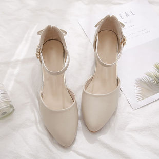 Baotou Thick Heel High Heels for Women 2025 New Spring and Summer Fairy Style Medium Heel Elegant Versatile Hollow Sandals for Women