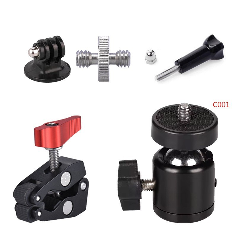 越境専用双頭強力カニ爪クランプ屋外手ぶれ補正オートバイ固定ブラケットスポーツカメラライディングブラケット