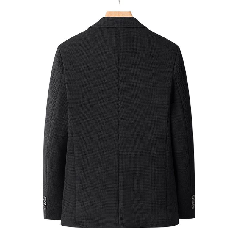 Chaqueta tipo waffle para hombre, estilo nuevo primavera-otoño 2025, traje informal de negocios, chaqueta de un solo traje resistente a las arrugas para hombre