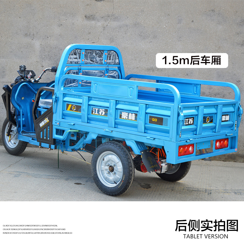Triciclo eléctrico agrícola de carga Wang 72V hogar de alta potencia expresa de cabina de entrega de personas mayores