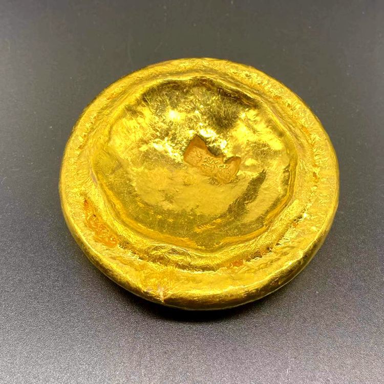 Antique miscellaneous antique pure copper gilt gold ingot gold bar gold cake gold sycee horse hoof gold decoration ornament