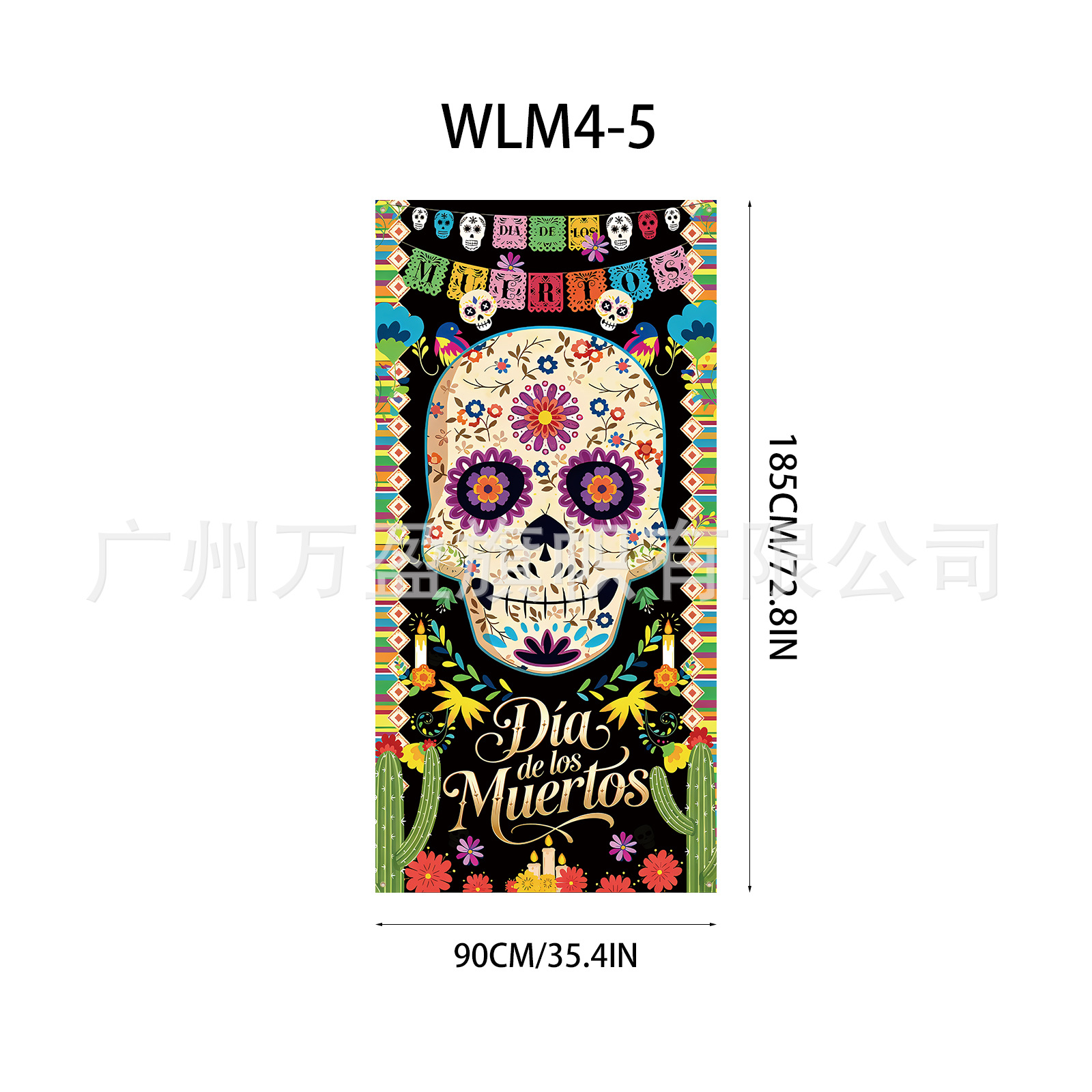 Pancarta Decorativa para Puerta de Poliéster para Día de los Muertos y Fiestas