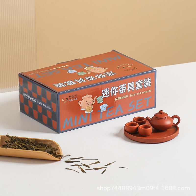 Interacción padre-hijo mini Chaoshan kung fu juegos de té nostálgico simulación juegos de té mini juegos de té tipo almacenamiento de agua pequeño juego de té