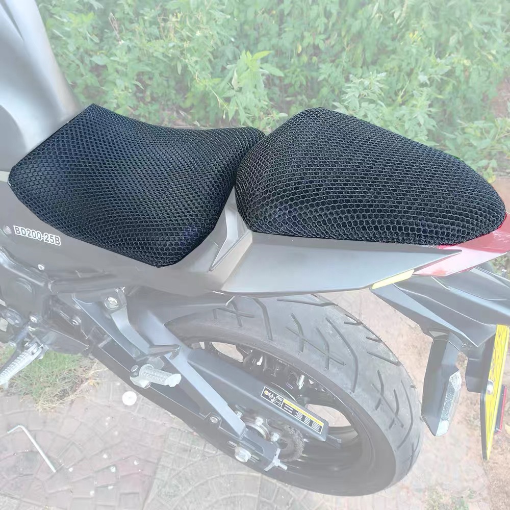 Kawasaki Ninja Z400 Motorcycle Seat Cover Sun-Proof Breathable Anti-Slip Mesh Seat Cushion Cover Summer Heat-Insulating Seat Cushion Cover