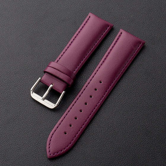 Factory Wholesale Watch Strap Genuine Leather Plain Soft Watch Strap Pin Buckle Men Watch Watch Accessories