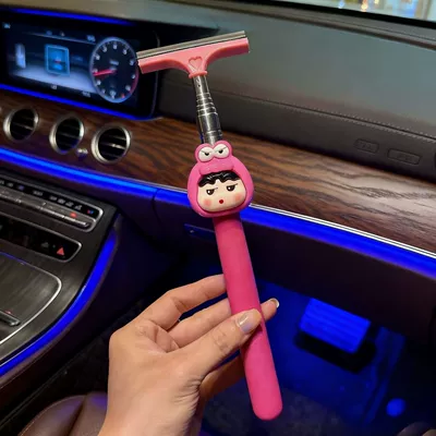 Crayon Shin-Chan Car Rearview Mirror Multifunctional Retractable Wiper Rainproof Gadget Snow Scraper Car Window Glass Defogger (Wiper) - multi-functional-wipercan-scrape-fog-and-snow-97cm-long-after-telescopic-girl-pink-crocodile-handsome-xiaoxin