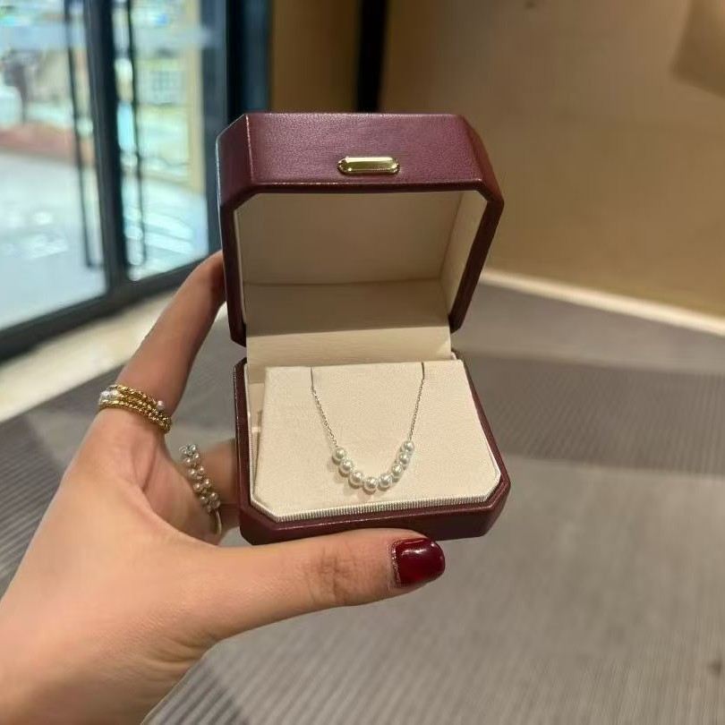 38女神节礼物微笑路路通项链搭配4-5mm淡水小灯泡珍珠项链正圆