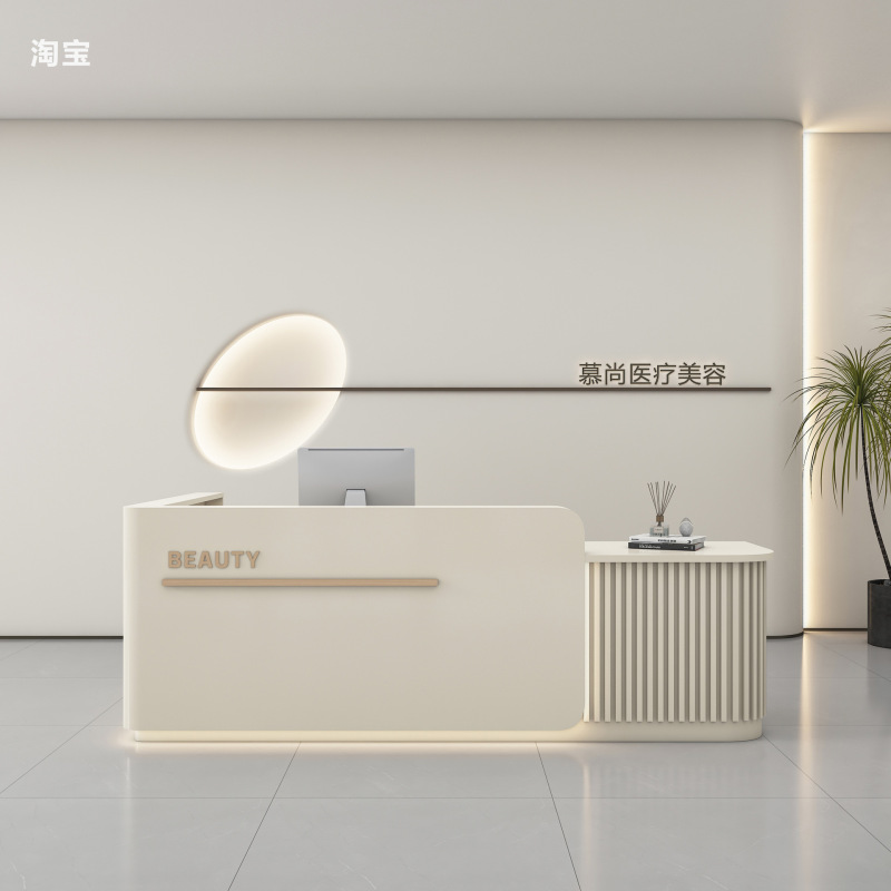 美容学校研修施設 ペイントフロント レジカウンター 衣料品店 バー会社 オフィスフロント 受付カウンター|undefined