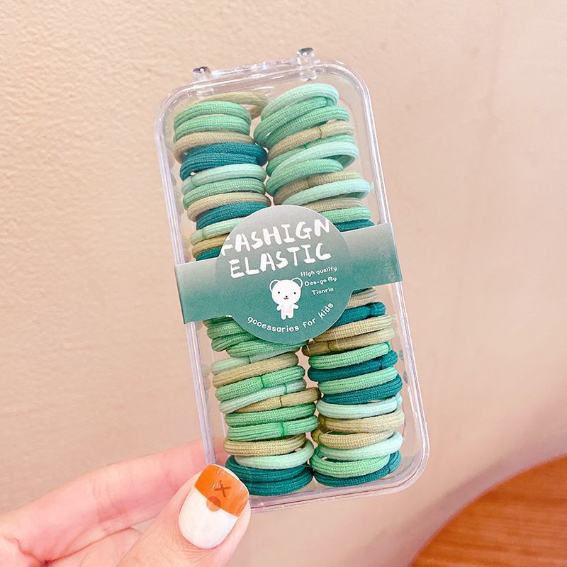Caja de bebés correa de goma de color no daña el cabello bebé anillo de cabello duradero pequeña cuerda de cabeza de niña correa de goma para niños