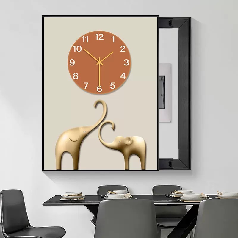 Caja de medidor moderna de lujo ligero pintura decorativa que cubre elefante interruptor principal caja de alimentación caja de freno eléctrico pintura colgante de alta gama pintura push-pull pintura