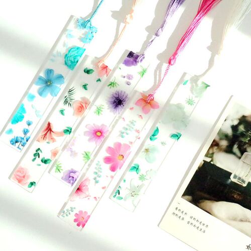 Transparent Acrylic Bookmark, Patterned Bookmark, Student Learning Supplies Stationery Gift Creative Gift Cross-border