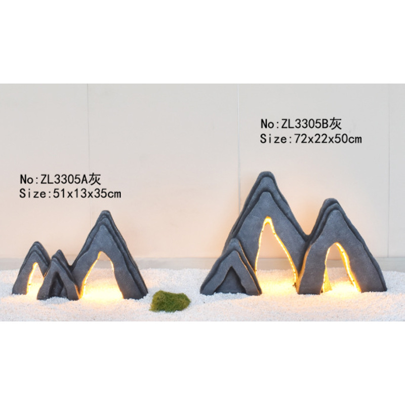 Jardín rocalla paisajismo decoración de resina piedra falsa película de filmación espuma micro paisaje piedra de simulación de musgo