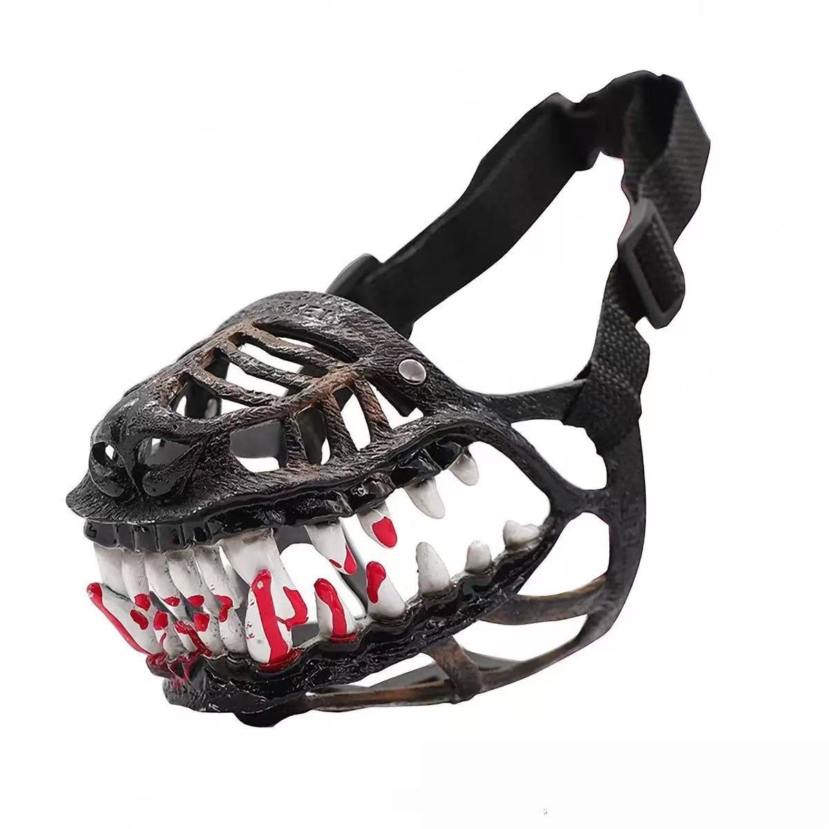 Animal de terror, cubierta de boca de sangre, dientes de látex, cubierta de cabeza de Halloween, habitaciones embrujadas, accesorios extraños, suministro transfronterizo