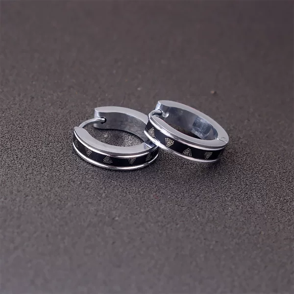 European and American fashion personalized room electric Nordic style titanium steel female ear ring ear buckle simple all-match male earrings cross-border wholesale