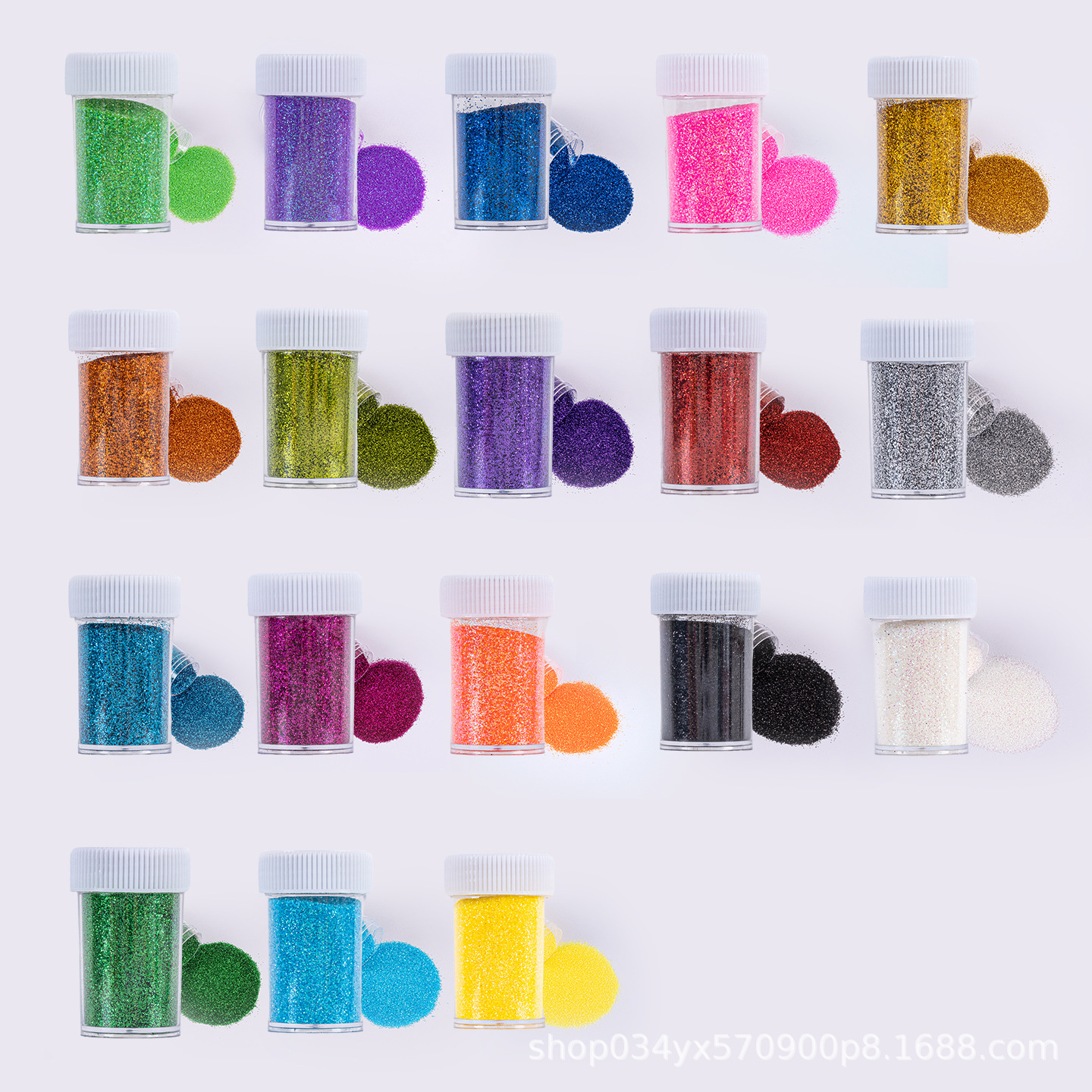 18 agujeros almohadilla interna 10g en polvo de cebolla dorada DIY manicura maquillaje slime polvo flash goteo caucho botella de oro y plata
