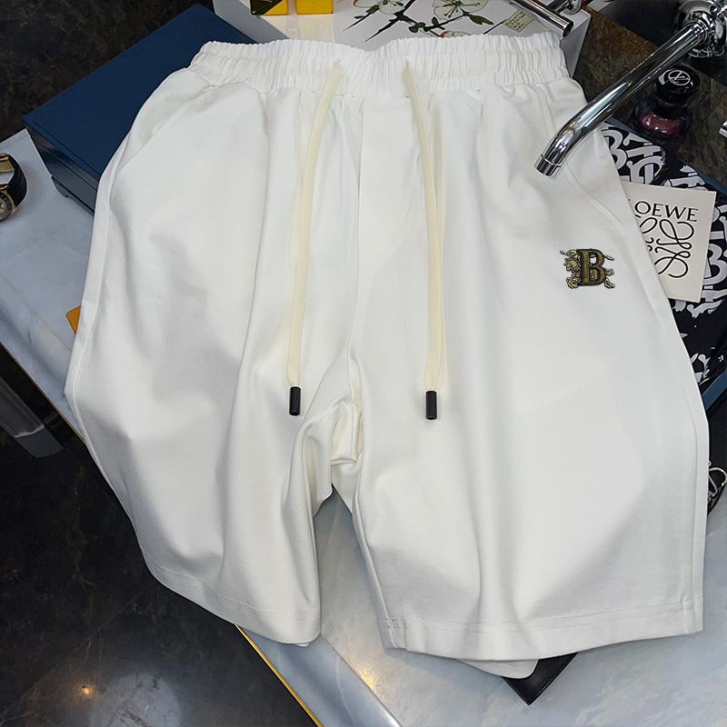 Men's Summer New Shorts Hong Kong Style Casual Loose Sports Pants Trendy American High Street Light Luxury Breathable Five-Point Shorts