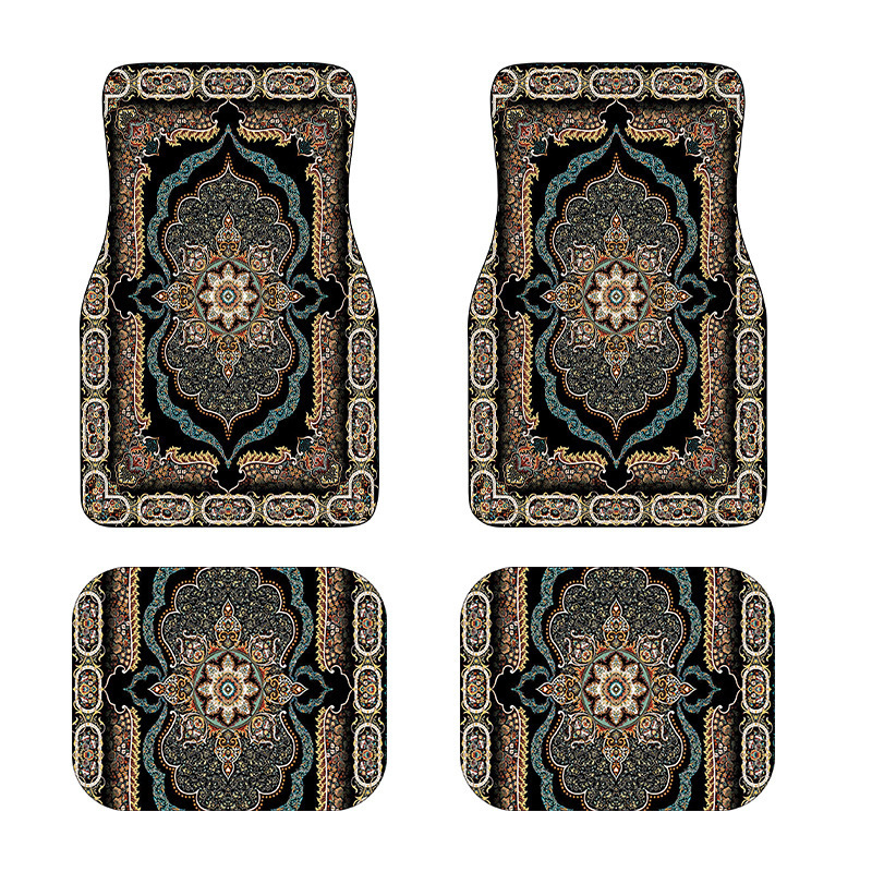 Hot-Selling Jit Bohemian Retro Ethnic Style Car Floor Mats Four-Piece Set Wear-Resistant Wholesale Latex Non-Slip