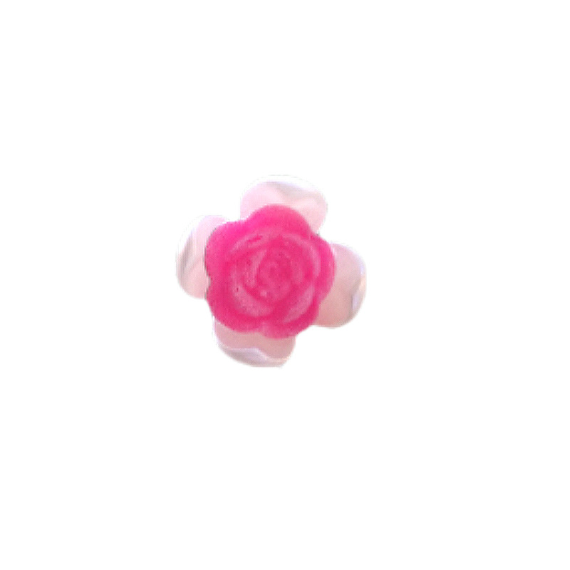 Adornos para automóviles, resorte, trébol de cuatro hojas, rosa flocada, adornos de flores, pequeños adornos para sacudir la cabeza