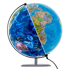 得力地球仪大号学生儿童学习高清万向旋转教学带LED灯地球仪文具