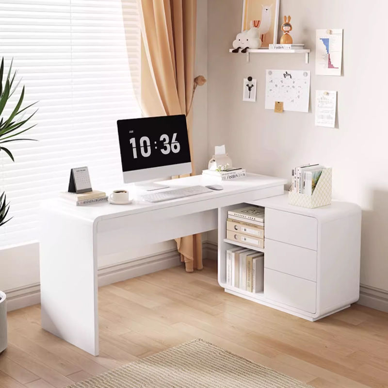 Table Room Bedroom Solid Wood Computer Table Home Bedroom Small Apartment Simple Bookcase Telescopic Corner Desk Multi-Function