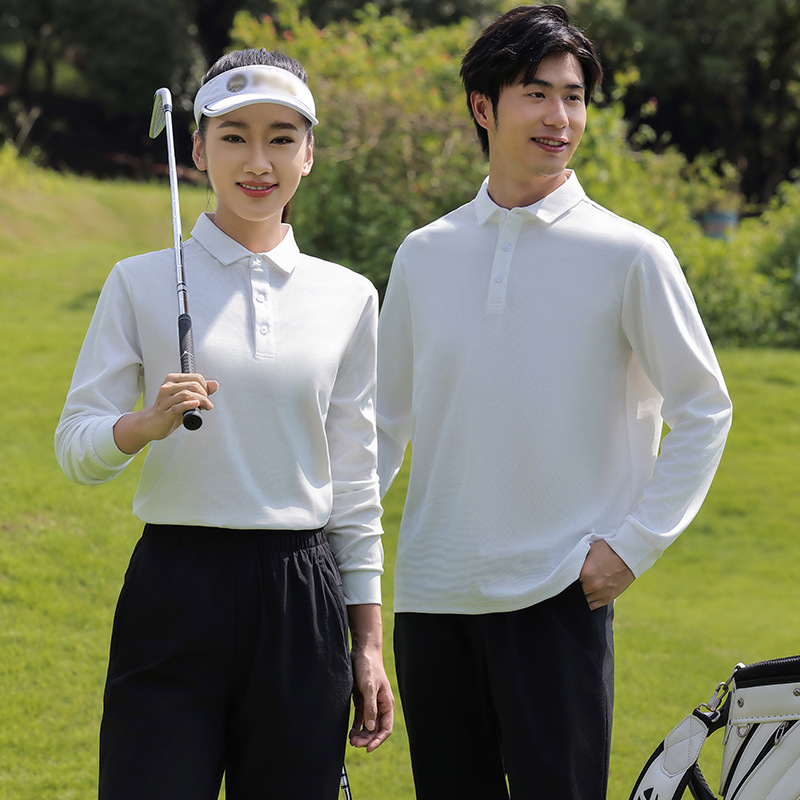 Autumn Long-sleeved Polo Shirt Men's Long-sleeved Thin High-end Solid Color Golf Long-sleeved Business Team Dress Polo Shirt