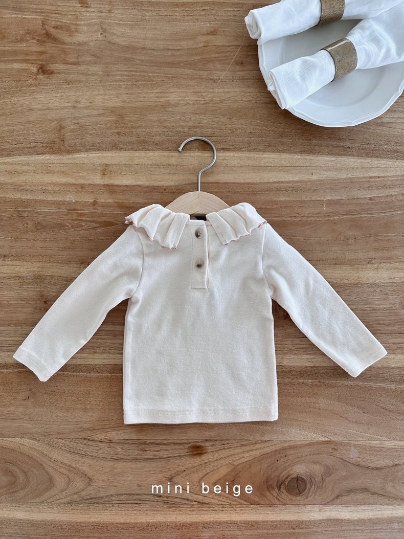 Camisa de muñeca de primavera para niñas estilo coreano ropa para niños bebé primavera y otoño moda superior bebé cuello de oreja de madera camisa de fondo de manga larga