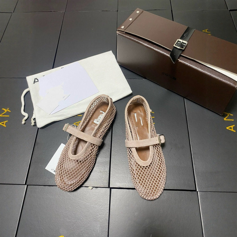 牛革バージョン～女性用本革バレエシューズ、浅口フラットシルバーシューズ、ニッチ中空網タイツシューズ、ワンラインサンダル|undefined