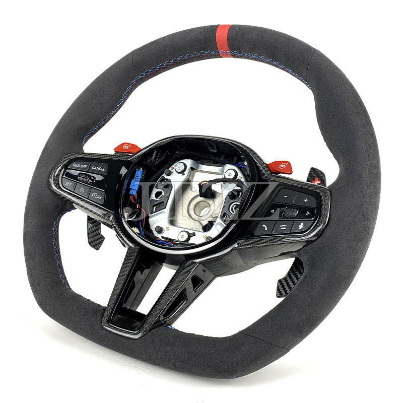 Suitable for BMW G20G30G38M3M5M6 modified new MP leather carbon fiber trim cover paddle steering wheel