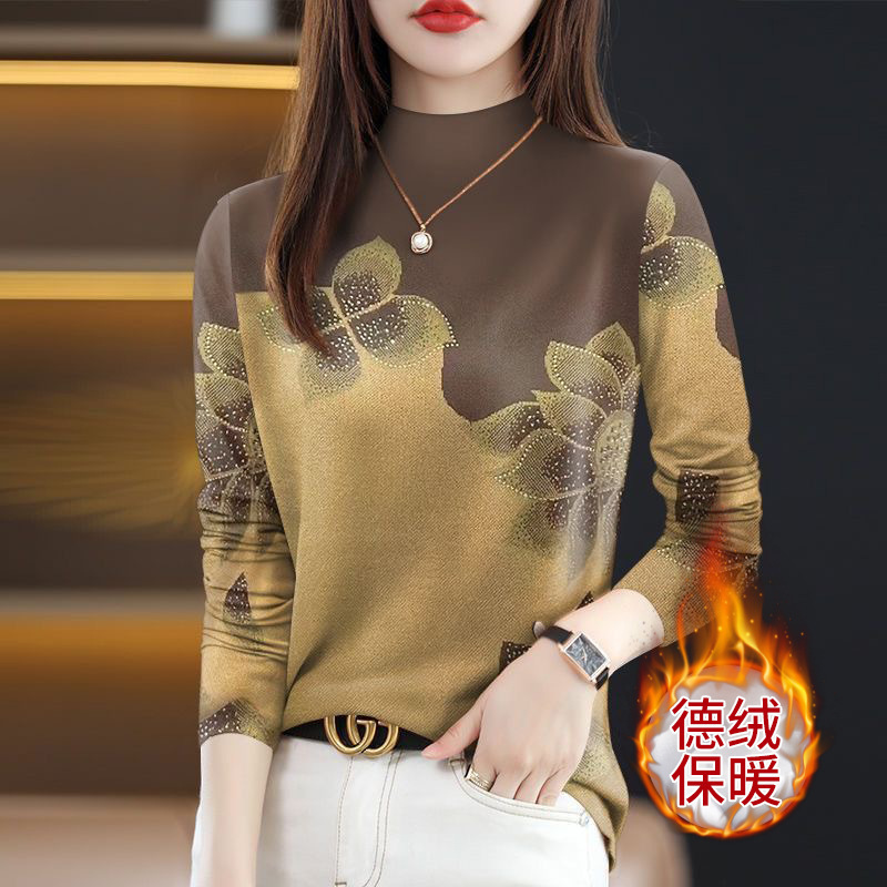 批发德绒打底衫2025新款秋冬爆款女士遮肚半高领时尚长袖一件代发|undefined