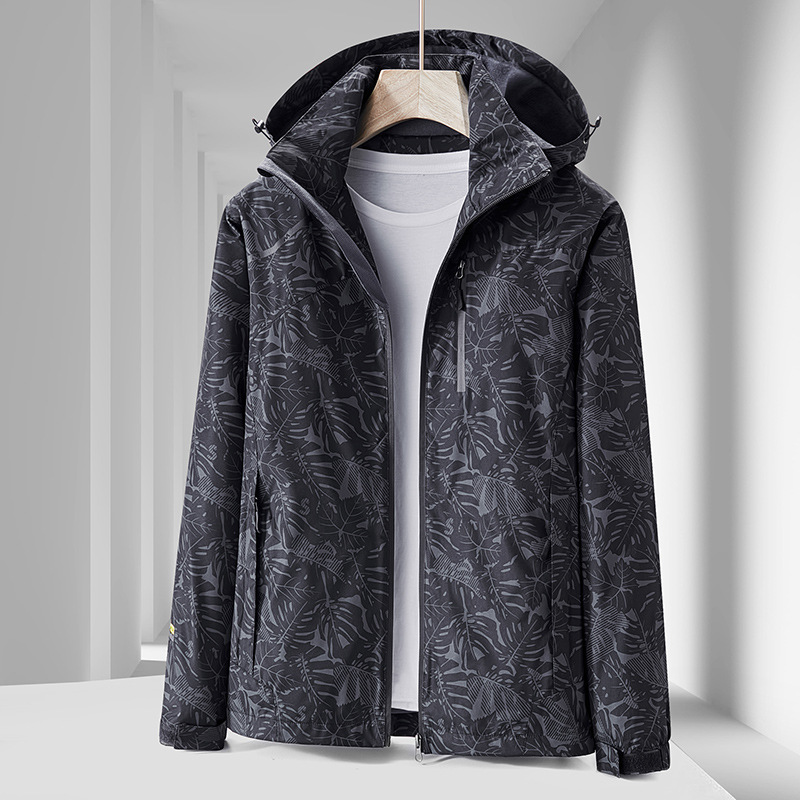 Primavera 2022 chaqueta de pareja de camuflaje de hoja de arce delgada chaqueta de cáscara suave de una sola capa para hombres y mujeres ropa deportiva al aire libre al por mayor image 4