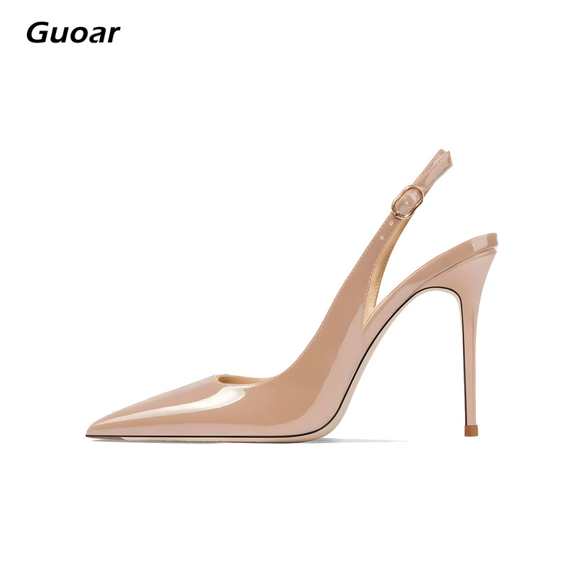 Guoar Foreign Trade Pointed Shallow Mouth 10cm Buckle plus size 35-44 All-match Women's High-heel Sandals Guoar Foreign Trade Pointed Shallow Mouth 10cm Buckle plus size 35-44 All-match Women's High-heel Sandals
