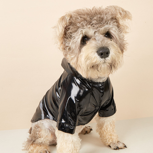 Amazon Dog Raincoat PU Reflective Strip Hooded Puppy Raincoat Teddy Bichon Pet Raincoat Factory Wholesale