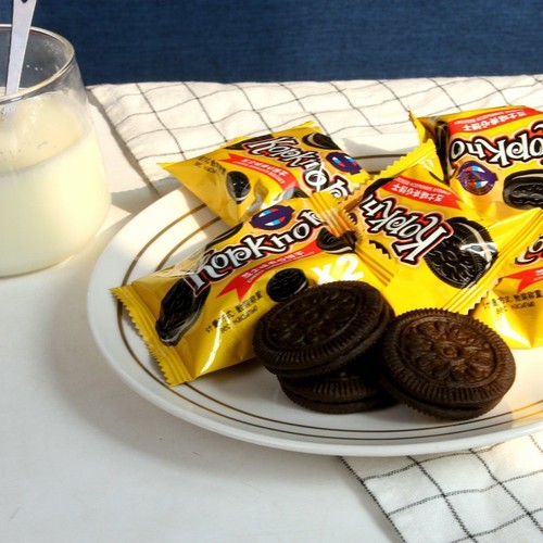 Kopknop Sandwich Cookie Ice Cream Cheese Original Small Black Cookies 408g Famous Snack Food Wholesale