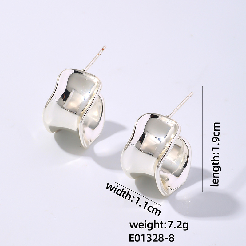 8g Weight Hoop Earrings, Drop Earrings Classification 1 Pair Quantity Holiday, Daily Occasion Copper Material Geometric Pattern Women's Gender Plating Design Simple Style Style 1 Pair Simple Style Geometric Plating Copper Hoop Earrings Drop Earrings 19