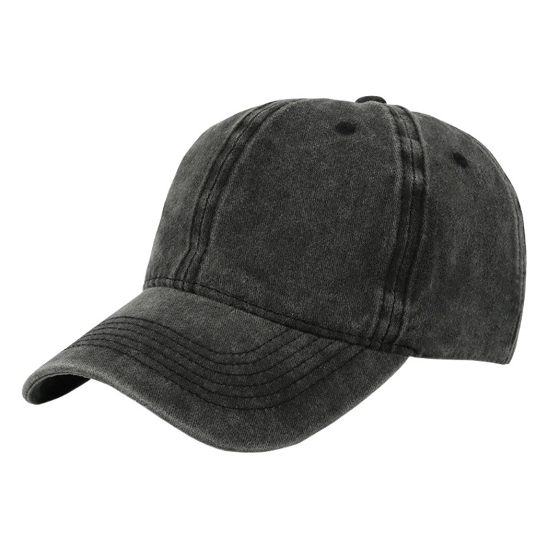 Cross-border hot sale in stock distressed washed baseball cap embroidered Denim cap breathable printing custom hat wholesale