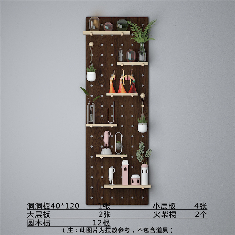 穴の穴の板の置物の棚は板の壁の展示棚を掛けます。|undefined