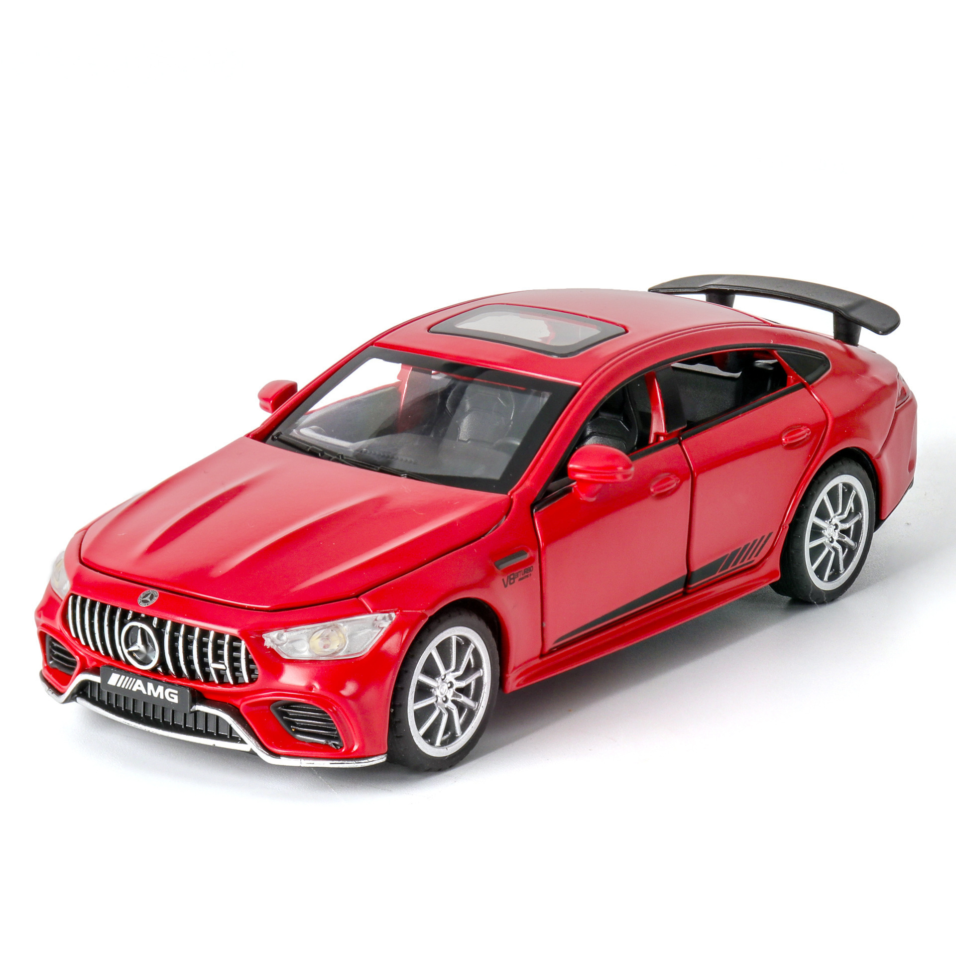 Modelo de coche de aleación Jiaye 1:32 Big Ben GT63S coche deportivo Tire hacia atrás el sonido y la luz 6 Puerta Abierta modelo de coche de juguete colección de decoración