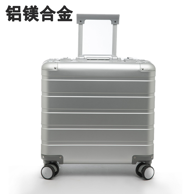 Aluminum-Magnesium Alloy Business Boarding Case 18inch Gift Trolley Case Universal Wheel Hard Case Luggage Metal Computer Case